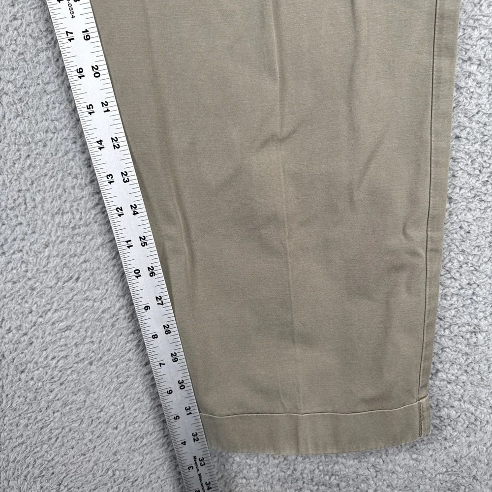 Polo Ralph Lauren Hammond Pants Mens 36x33 Olive Green Pleated Cuffed